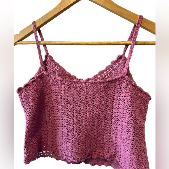 Purple Crochet Crop Spaghetti Strap Casual Top S
L - Picture 5 of 8